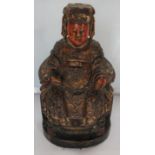 19th Century carved Chinese Emperor figure,