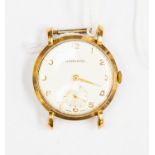A gents 9ct gold Garrard watch, full numbers, champagne dial, approx dial diameter 29mm,