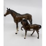 Two Beswick chesnut horses (2)