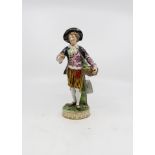 A late 19th Century Samson figurine of a male gardener, in the style of Derby, pseudo Derby marks,