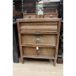 A Victorian pine dressing chest, comprising frieze drawer over two drawers below,