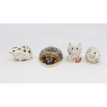 Four Royal Crown Derby paperweights with three being exclusive Collectors Guild editions including: