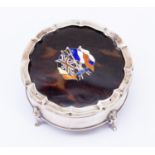 Military Interest; A WWI circular silver and tortoiseshell trinket box, by Henry Mathews,
