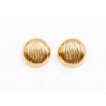 A pair of 9ct gold clip earrings, 2.