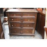 George II two over three chest of drawers A/F