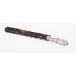 A mid Victorian silver handled, tortoiseshell page turner, hallmarked for London 1896,