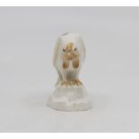 A Royal Worcester netsuke modelled as a white Black Cock, green stamp & number 2622,