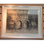 Hedley Fitton, English 1859-1929, signed etching of Bath,