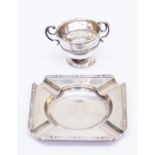 An Edwardian silver miniature two handled cup/trophy,