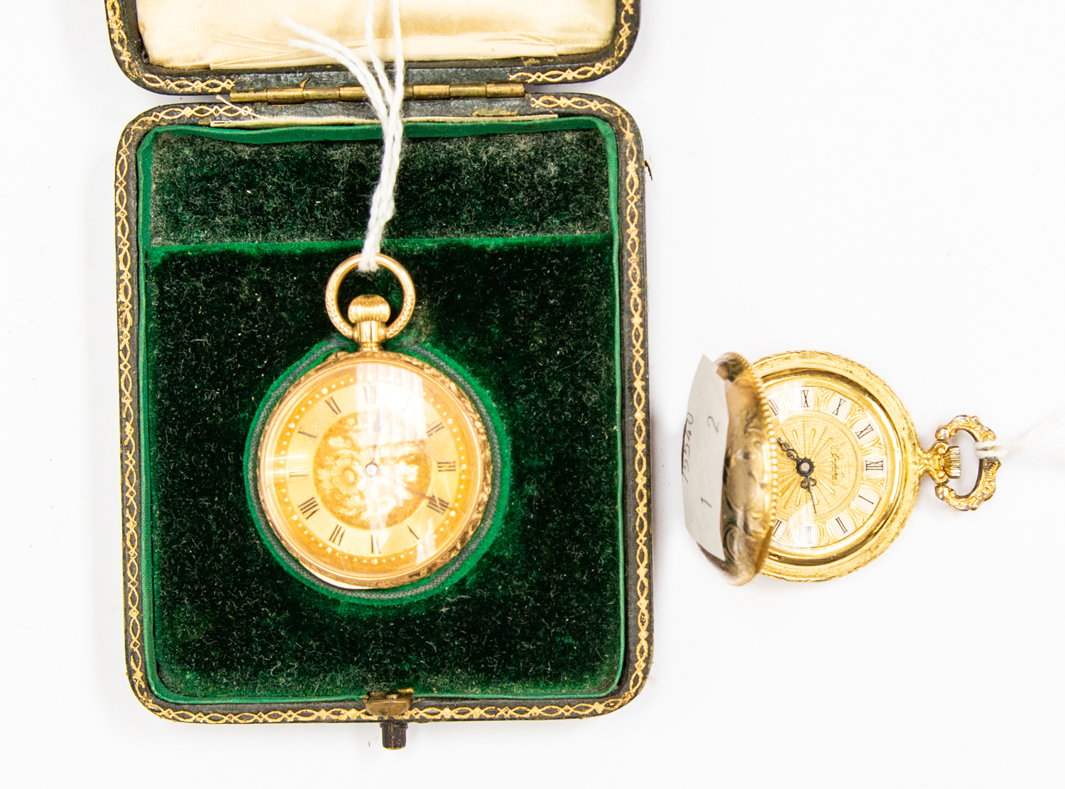 A 19th Century 15ct gold cased pocket watch, the engraved dial with polished chapter ring,