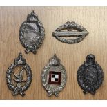 Reproduction WW1 Imperial German War Badge collection: Pilot, Observer, Zeppelin,