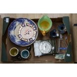 Mixed box of ceramics including Milton Head Pottery, Sylvac,
