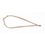 A 9ct rose gold watch chain, approx 25.