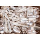 A large collection of Kings & Queen's pattern A1 silver plate flatware (boxed).