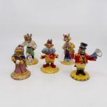 Royal Doulton Bunnykins 5 boxed and one picture, Tino the Trixter, Randolph the Ringmaster,