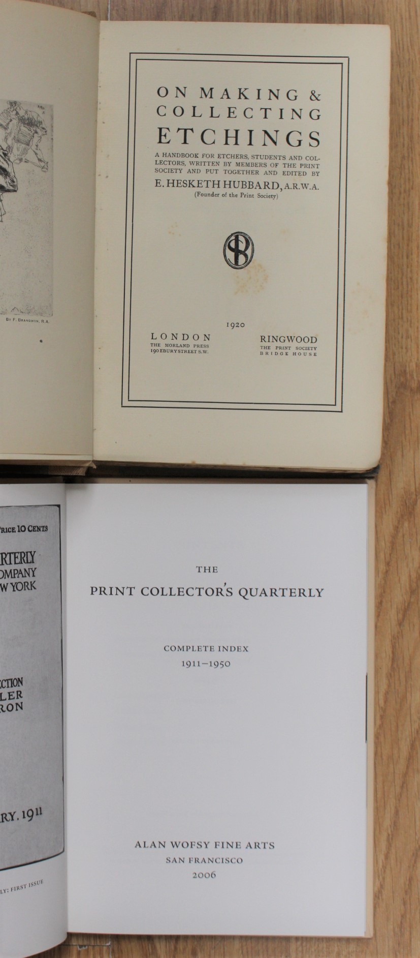 On Making & Collecting Etchings, E. Hesketh Hubbard, London: Morland Press, 1920.