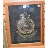 WW1 British Framed Sweetheart Embroideries. Both done in coloured thread on a black silk background.
