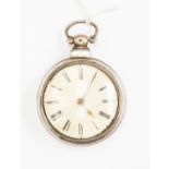 P Tompion, London, an early Victorian silver fusee pair cased pocket watch, 4.