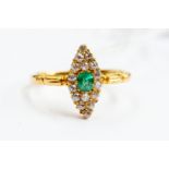 An Edwardian emerald and diamond ring, size L, total gross weight approx 2.