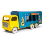 Triang: A Tri-ang tinplate lorry, Regal Series Circus Lorry, yellow cab, blue trailer, 59cm length.