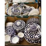 Crown Derby blue and white dinner set with tea service