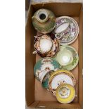 A collection of cups and saucers to include; 19th Century style; Royal Albert, Regency Minton,