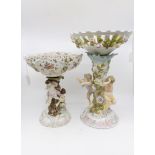 A pair of German porcelain comports,