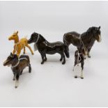 Five Beswick horses including Shetland pony (5)