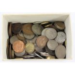 One box of assorted coins to Shillings, Three Pence etc.