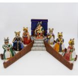 Royal Doulton Bunnykins Henry VIII Collection; base, Henry VIII, Anne Boleyn, Kathryn Howard,