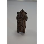 A treen netsuke of two acrobats,