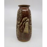 A Chinese brown ground vase,