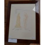 After Salvador Dali, hand-coloured print, signed 'Dali' and numbered 2/100 in pencil,