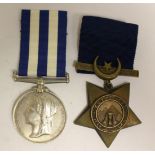 Egypt Medal and Khedive's Star 1882 to 21422 Gunnr E Archer, 1/1Ble Div RA. Complete with ribbons.