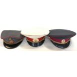 A collection of seven World Police Officers caps to include Russia white top summer Furashka,