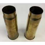 WW1 British 13 Prd Shell Cases. One 1917 dated and the other dated 1918. Height 295mm.