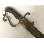 A pre 1811 Georgian Officers Sword with 69cm long single edged curved blade.