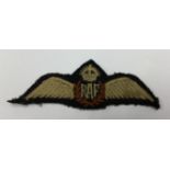 WW2 British RAF Pilots Wings. Uniform removed example.