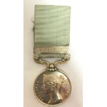 Army of India Medal with Bhurtpoor Clasp to Serjt Major T Coughlan, 6th NI. Complete with ribbon.