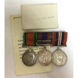 WW2 Canadian Medal group of Defence Medal, Canadian Volunteer Service Medal and War Medal.