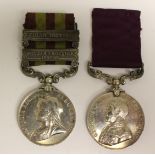 India Medal with Tirah 1897-98 and Punjab Frontier 1897-98 Clasps to 4602 Pte W Vigus 2nd Bn Royal