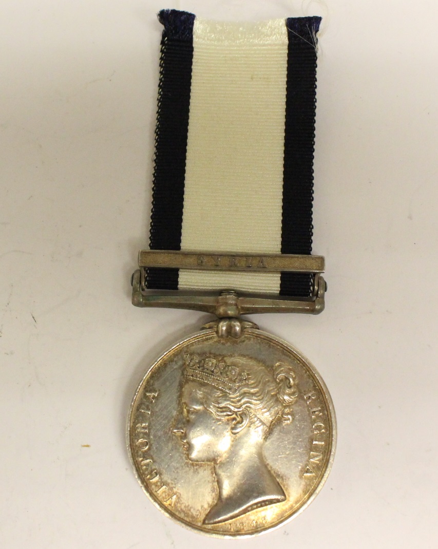 Naval General Service Medal 1793-1840 with Syria Clasp to Henry Harper. Complete with ribbon.