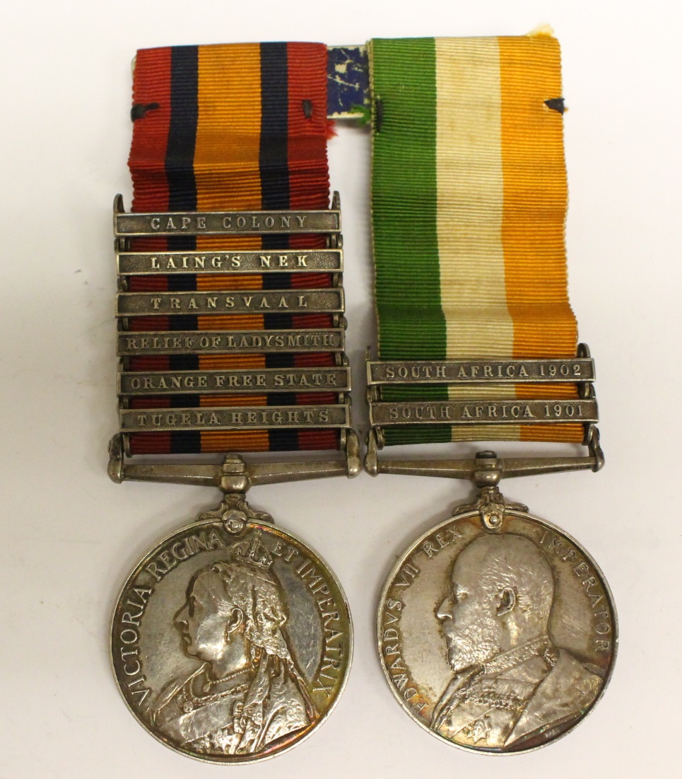 Queen's South Africa Medal with Cape Colony, Laing's Nek, Transvaal, Relief of Ladysmith,