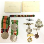 WW2 British Defence Medals x 2, 1939-45 War Medal, all complete with ribbons.