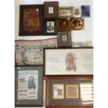 British Boer War Patriotic items collection to include: a framed copper plaque of "A Gentleman in