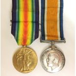 WW1 British War Medal and Victory Medal to 4523 Clp S Geary, Leicestershire Regt.