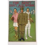 1919 British Army colour recruitment poster entitled "The Army isn't all work". Print run of 25,500.