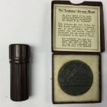 WW1 British Lusitainia Medal complete in box. Dated on box 8 June 1917.