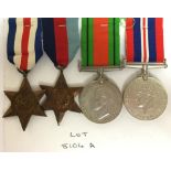 WW2 British medal group: 1939-45 Star, France & Germany Star, Defence medal and War Medal.