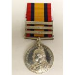Queen's South Africa Medal with Driefontein, Modder River and Belmont Clasps to 8475 Pte JE Boyle,